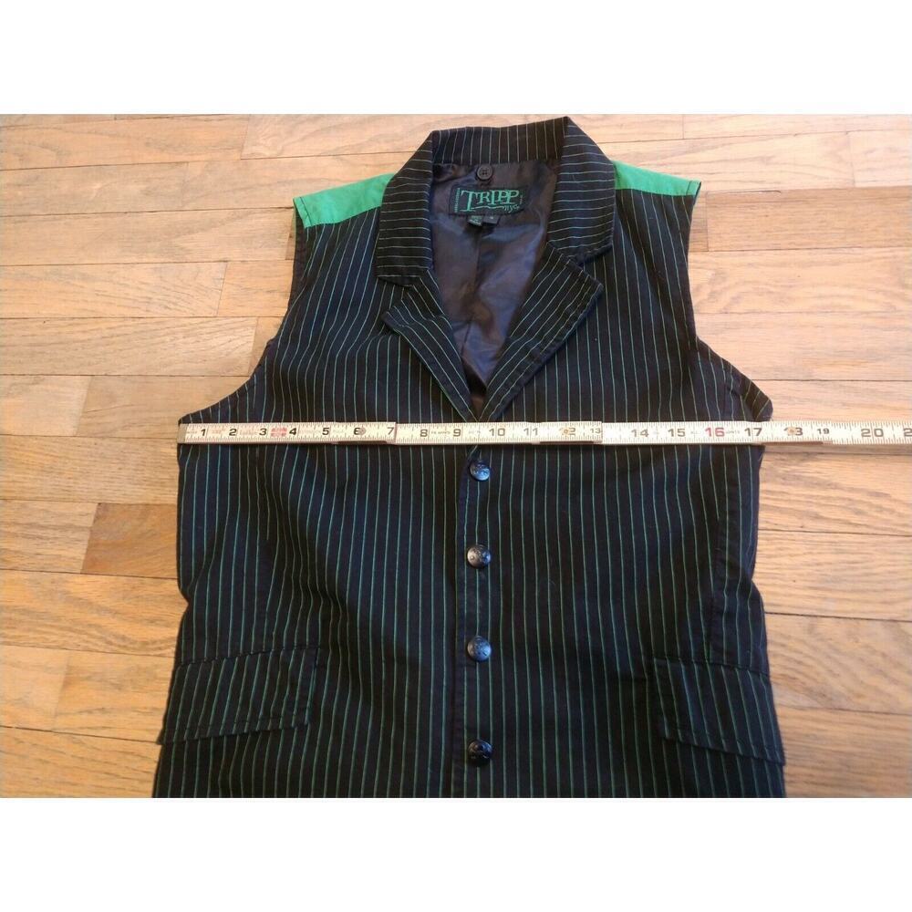 TRIPP NYC Vest Dang Goodman Corset Goth Punk Steampunk Small Black Green - Picture 3 of 9